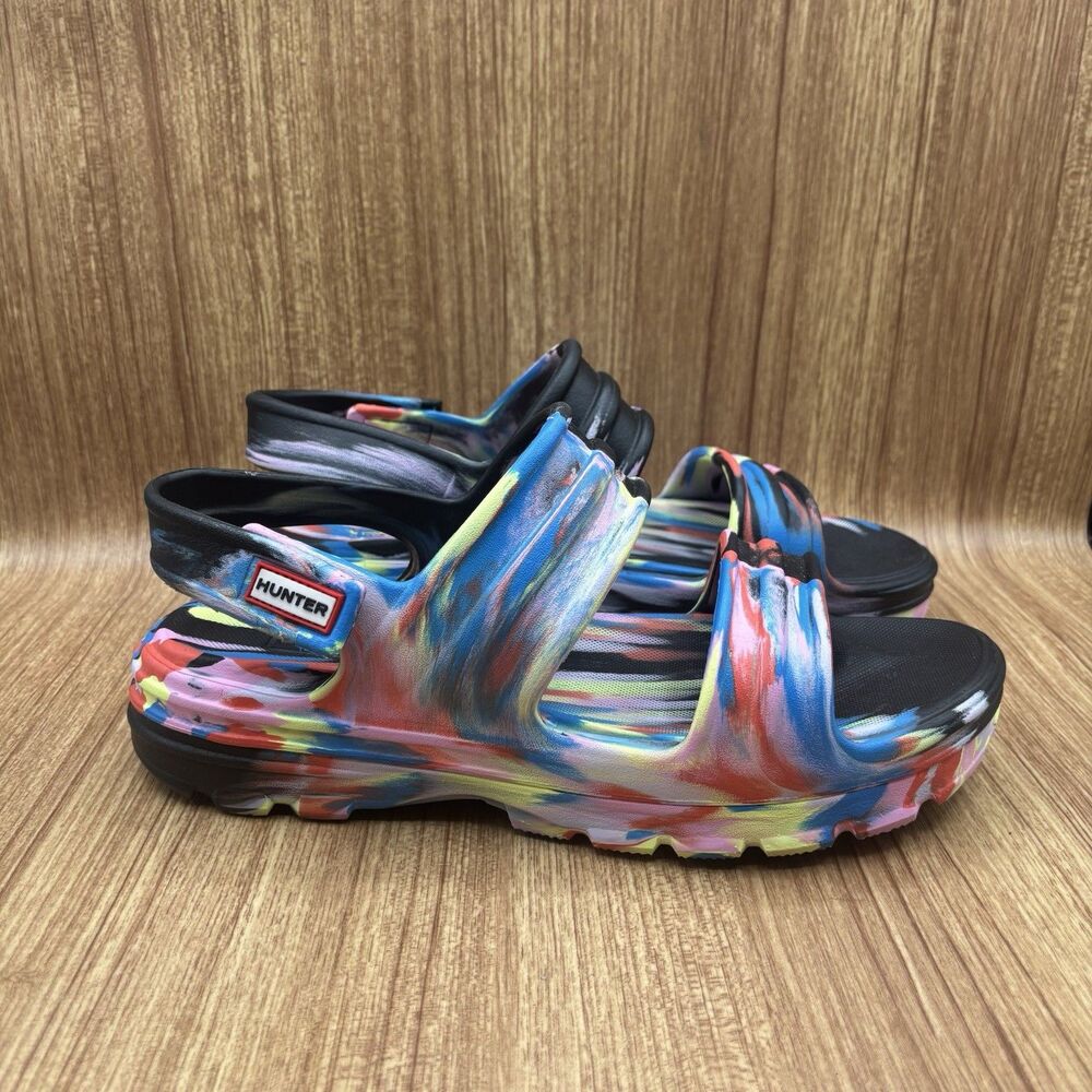 Hunter Women’s Sandal‎ Bloom Algae Eva Foam Multicolor Marble US 10 UK 8 Sandals
